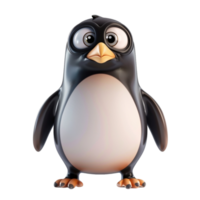 3d linda pingüino mascota personaje png