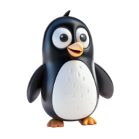 3d carino pinguino portafortuna personaggio png