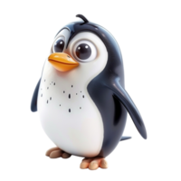 3d carino pinguino portafortuna personaggio png