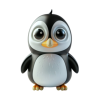 3d carino pinguino portafortuna personaggio png