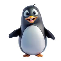 3d carino pinguino portafortuna personaggio png