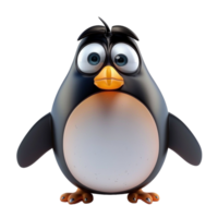 3d carino pinguino portafortuna personaggio png