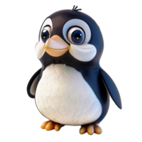 3d fofa pinguim mascote personagem png