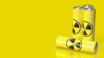 The nuclear battery text on Chinese flag for technology concept 3d rendering. photo