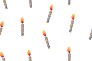 Seamless pattern with candles. Cute background with birthday candles. Celebration. Hand drawn illustration png