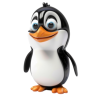 3d carino pinguino portafortuna personaggio png