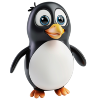 3d carino pinguino portafortuna personaggio png