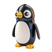 3d fofa pinguim mascote personagem png