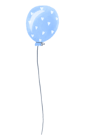 lucht blauw ballon in een hart. geboorte van een jongen. hand- getrokken tekenfilm illustratie Aan geïsoleerd achtergrond png