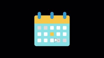 Calendar Schedule Animation HD On Alpha video