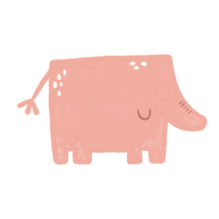 mano dibujado rosado elefante elementos. aislado ilustración con animales infantil acuarela ilustración png