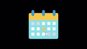 Kalender Zeitplan Animation 4k auf Alpha video