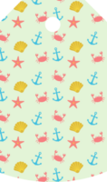 Tag with sea motif, summer design. png
