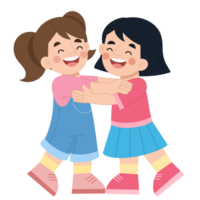 meninas abraçando desenho animado ilustração png