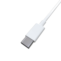 3D USB-C Type Cable Rendering - High-Quality Connectivity Visualization png