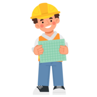 Architect worker cartoon illustration png