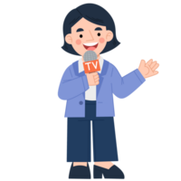 Television reporter worker cartoon illustration png
