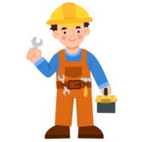 Technician worker cartoon illustration png