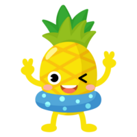 zomer ananas zwemmen strand kleurrijk rubber ringen, fruit zwemmen ring png