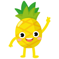 Funny Pineapple Cartoon with arms and legs. fruit cute png