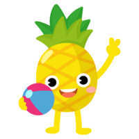 sommar ananas simma strand färgrik sudd ringar, frukt simning ringa png