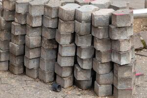 pile of paving is stacked on top of each other photo