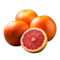 Fresh Citrus Fruits on a Transparent Background Featuring a Sliced Blood Orange png