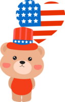 patriotic teddy bear, 4th of July. png