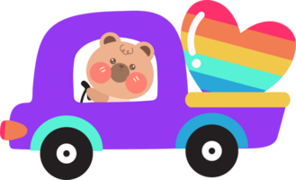 desenho animado Urso de pelúcia Urso dirigindo carro . png