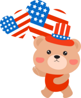 patriotic teddy bear, 4th of July. png