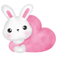 mignonne lapin avec cœur. png