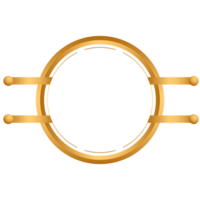 Golden circle frame border clipart png