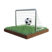Fußball Ball und Netz 3d Illustration png