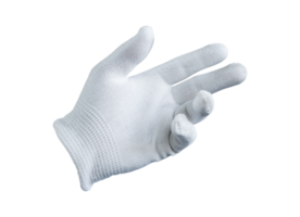 White cloth gloves isolated on transparent background. File png
