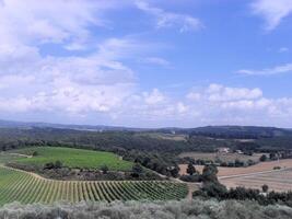 A view of the village of Monteggiorni in Italy photo