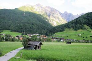 A view of the Austrian Mountains in the summer photo