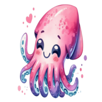 Cute octopus smiling png