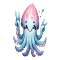 linda pulpo sonriente png