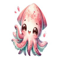 schattig Octopus glimlachen png