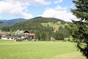 A view of the Austrian Mountains in the summer photo