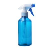 Blue Spray Bottle With Nozzle on Transparent Background in Studio Setting png