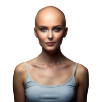 Bald Woman Posing for a Studio Portrait Against a Transparent Background png