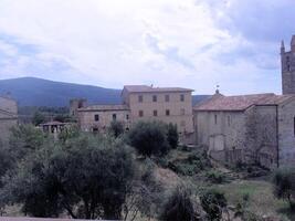 A view of the village of Monteggiorni in Italy photo