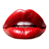 mulher lábios com vermelho batom em transparente fundo png