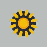 Sunflower icon in flat minimal style, art vector