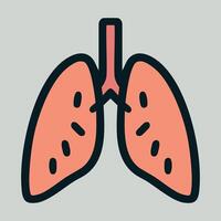 Human Lungs color icon on grey background vector