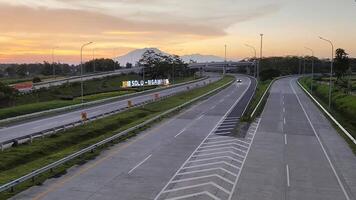 dawn atmosphere on the toll road in Surakarta, Indonesia video