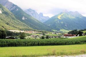 A view of the Austrian Mountains in the summer photo