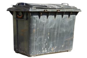 Street black plastic dumpster container isolated image png