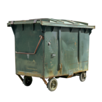 Street green metal dumpster container isolated image png